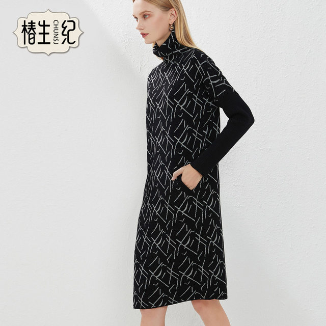 Tsubaki Chi Chi Packing Ladies Naganar Nutcraropa Knit Knit Dress