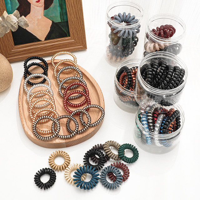 Telephone line hair loop female internet celebrity head rope tie hair rubber band markless leather case Korean girl tie hair rope headdress
