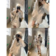 GV Big White Brother Heavy Slack Temperature Wool Long Hair Hooded Shoulder Jacket Loose Casual Plush Top for Women
