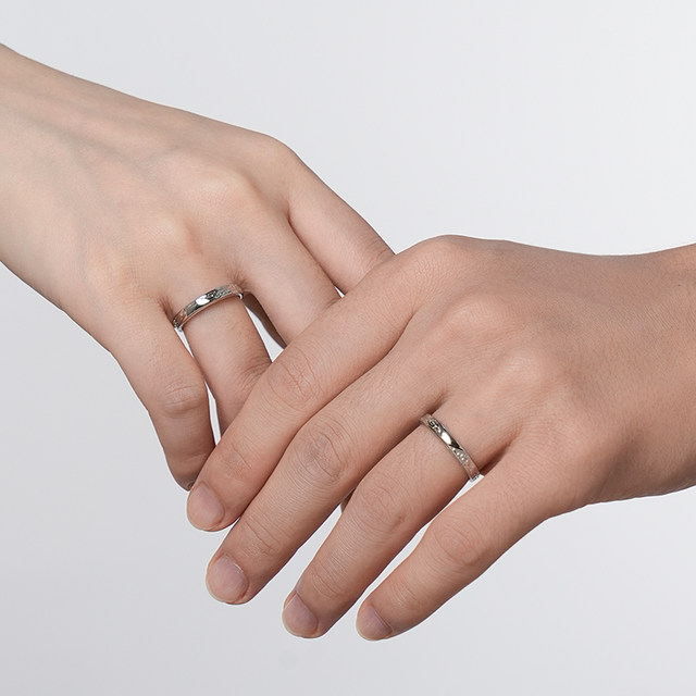 Catiro Sweet Glacier Eco-Circle Couple Ring Sterling Silver Pair of Silver Rings Ring Gift