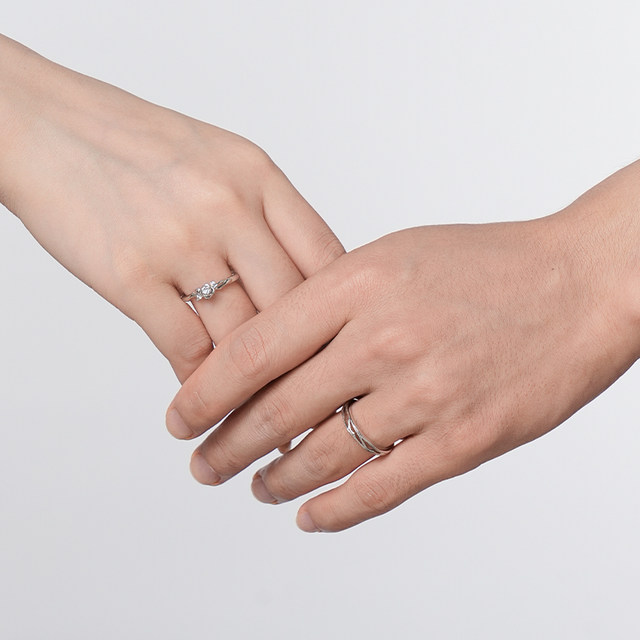 Cardillo Rose Story Couple Rings Sterling Silver Rings A Pair of Birthday Gifts for Boyfriend and Girlfriend