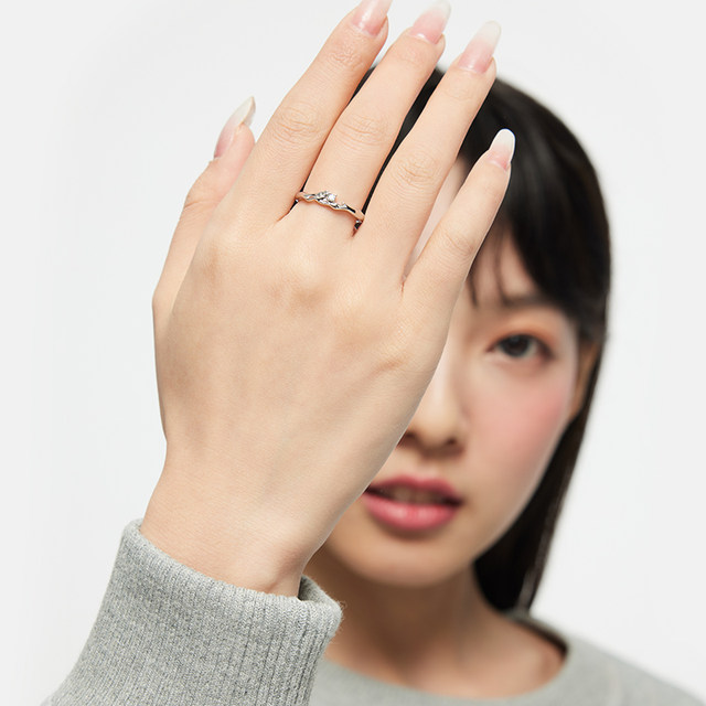 Cartilo tied branches couple ring S925 silver ring A pair of light luxury niche birthday gift for boyfriend and girlfriend