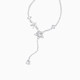 Catiro Starlight Snowflake Tassel Necklace for Women New High-end Light Luxury Niche Sterling Silver Clavicle Chain for Girlfriend