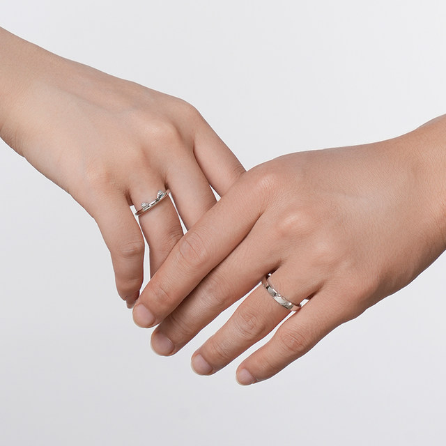 Cat Diary Couple Ring Sterling Silver Ring Birthday Gift for Boy and Girlfriend