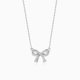 Catiro Sweetheart Bow Necklace for Women 925 Silver Light Luxury Niche Design Clavicle Chain Birthday Gift for Girlfriend