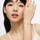 Catiro geometric double ring bracelet for women 925 silver design simple and exquisite hand jewelry birthday gift for girlfriend