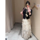 A thunderous fairy tall man with a long version of fantasy ballet mesh fluffy cake skirt for women romantic high waist skirt