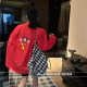 Cartoon Mickey printed stand-up collar shirt for women in 2025 new loose large top design niche covers butt
