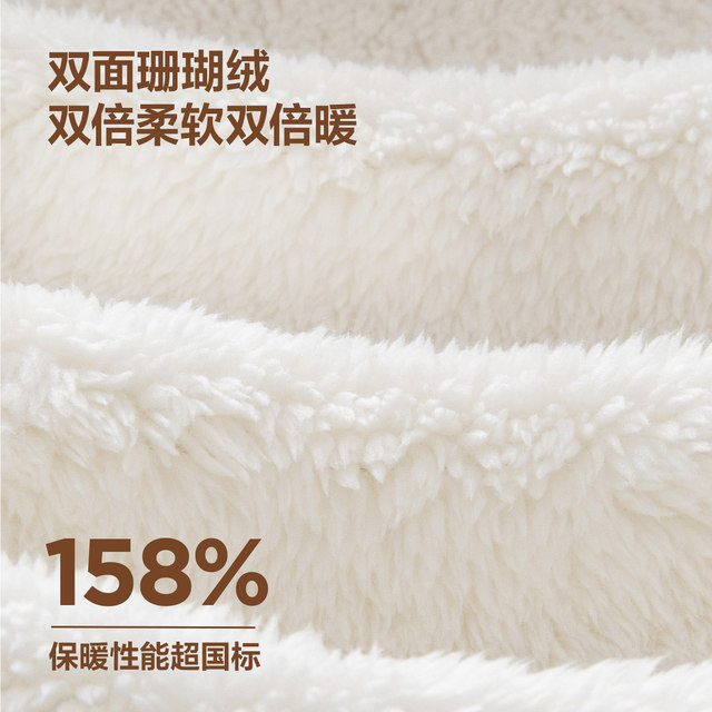 
Mini Bala parent-child home clothes set for children and boys, warm coral velvet, cute style