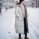 All-match cotton and casual minimalist style 95 white goose-velvet hooded down jacket White long large-size drawstring jacket