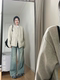Large size fat sister American retro sweater coat women baseball uniform spring autumn and winter new sweater knitted cardigan top