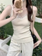 Large size fat girl French lace knitted suspender vest for women in summer new slim fit slim inner sleeveless top