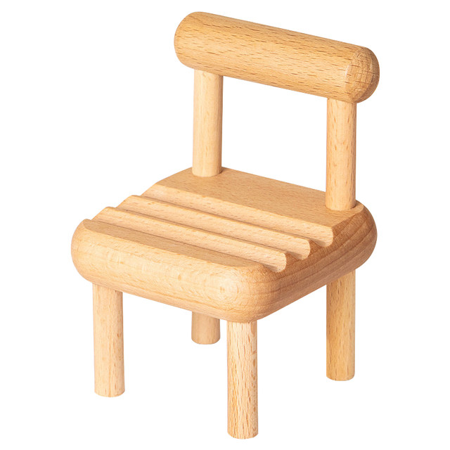 Creative solid wood stool mobile phone stand creative wooden small chair stand ipad flat lazy support stand cute desktop mobile phone ornaments drama chasing artifact
