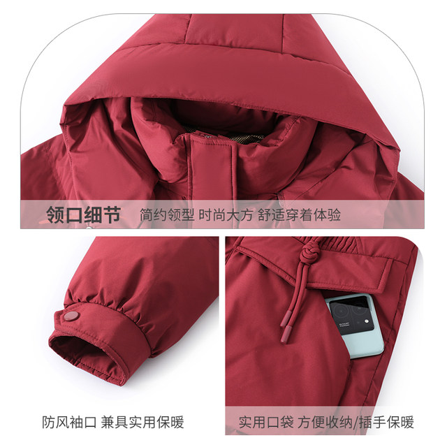 Middle-aged mother winter style down jacket 2025 new red mid-length cotton coat middle-aged and elderly women's jacket