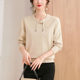 Mom's new autumn clothes, Chinese-style button knitted tops, middle-aged women's style sweaters, middle-aged and elderly autumn and winter bottoming shirts