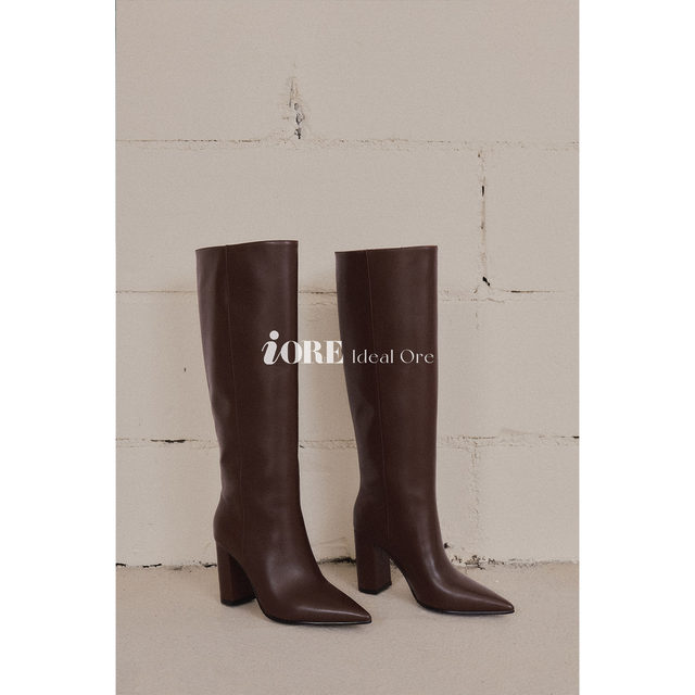 IORE ideal mineral design original construction style minimalist structure thick heel pointed toe knee-high boots