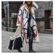 New autumn large-size women's clothing European and American style casual loose slim printed windbreaker lapel woolen coat coat
