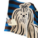 American blue striped puppy multifunctional knitted half-side blanket blanket lunch blanket cover blanket thickened blanket bedroom