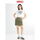 SPAO Korean style summer ladies fashion style solid color skirt denim skirt