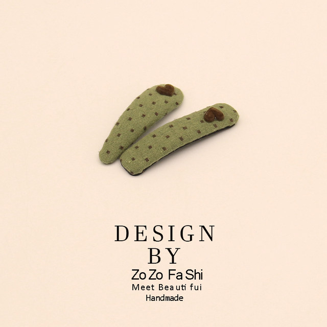 Korean new style fabric hair clip, forest style high-end feel, square water drop BB clip, side bangs, broken hair hair accessories