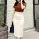White suit professional skirt for women 2025 spring and autumn new style fashionable commuting slim and slim high waist hip skirt