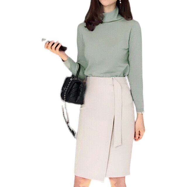 hip-covered skirt women's suit skirt 2025 spring and autumn half-body professional skirt commuting medium length slim and slit medium skirt