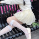 Large size fat mm gentle and sweet style new style flower bud mesh skirt for women in summer high waist slim A-line skirt short skirt