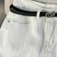 
White half-body A-line skirt 2025 new summer casual and fashionable versatile loose and comfortable hip-pack denim skirt