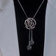 2025 new trendy long rose sweater chain for women's autumn and winter fashion internet celebrity same high-end accessories necklace