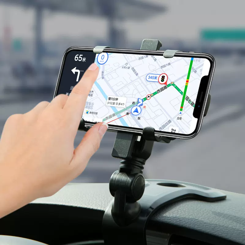 傻羊羊手機車載手機支架汽用儀表臺導航固定夾車用後照鏡多功能支撐架 Taobao