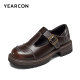 Yierkang women's shoes spring and autumn British college style jk uniform small leather shoes thick heel single shoes Mary Zhen loafer shoes