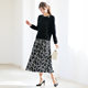 2025 spring and summer Japanese purchasing jacquard fabric surface concave and convex shadow floral pattern flared skirt with large size
