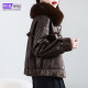 Women's 2025 new winter short style, age-reducing temperament, fox fur collar, genuine leather coat
