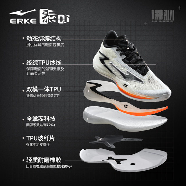 Humble generation Hongxing Erke basketball shoes sports shoes practical wear-resistant and humble sneakers men's shoes