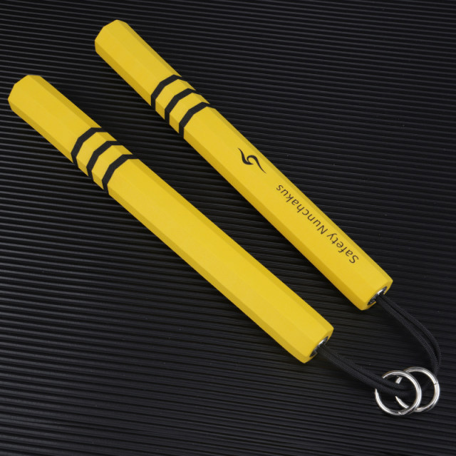 Silver Flame Children's Sponge Double Rope Nunchucks Safety Beginner Training Performance Nunchucks Bruce Lee Foam Nunchucks