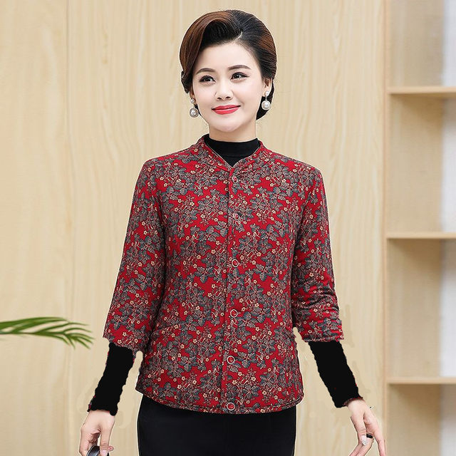 
Mom's winter warm top, three-quarter sleeve cotton coat, middle-aged and elderly women's velvet thickened half-sleeved waistcoat with inner vest new