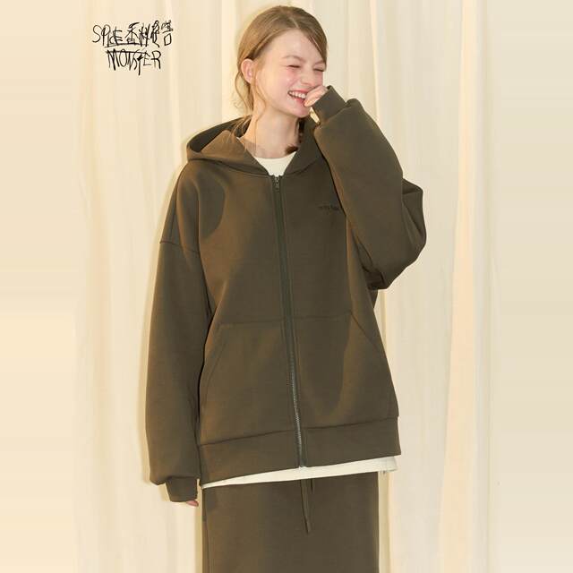 Retro casual style slim and loose straight hooded jacket + one-step skirt