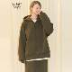 Retro casual style slim and loose straight hooded jacket + one-step skirt