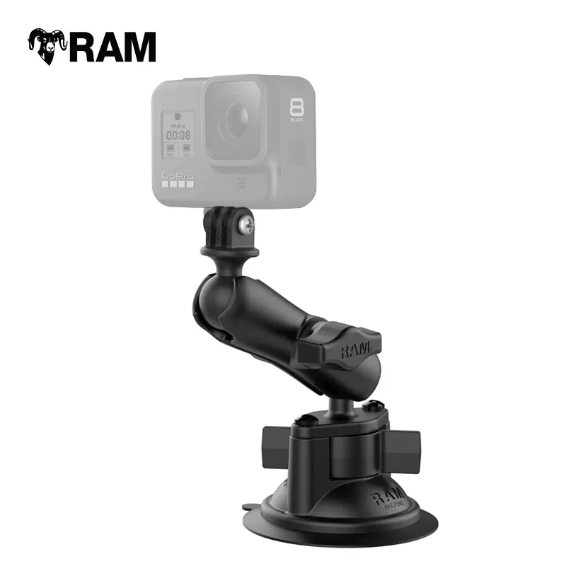 美国ram车载相机支架大疆灵眸insta360 Gopro运动相机云台通用