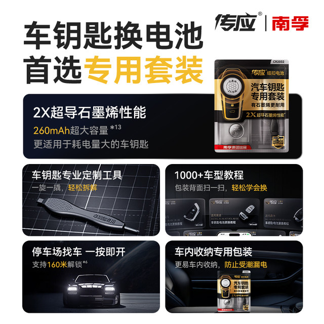 Suitable for Volkswagen Lavida Sagitar Tiguan L Lingdu FAW Bora Golf Passat Mattan SAIC CC Car Key Battery Remote Control Nanfu Chuanying CR2032 Button Electronic Plus