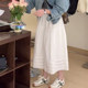 Korean sweet white lace spliced ​​skirt for women 2025 summer new high-waist slim mid-length cake skirt
