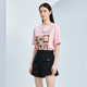 XG/Snow Song Pink Circle Fun Fun Puppy Short -sleeved T -shirt 24 Autumn New Jacket XJ301004A608