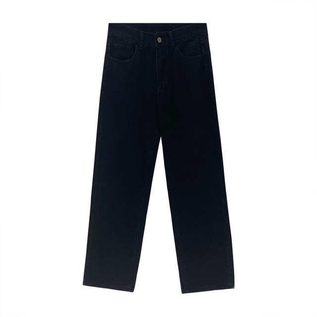 Plus size jeans for women in autumn and winter plus velvet for fat girls mm high waist loose slim straight trousers suitable for thick hips and thighs