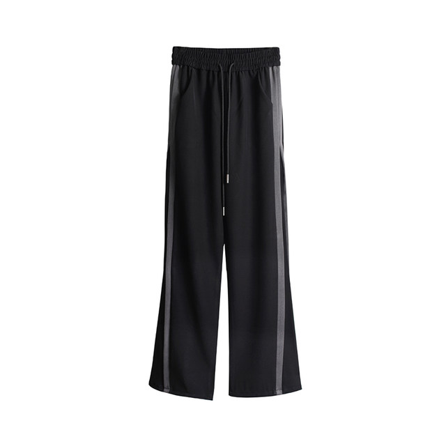 Plus size casual sports pants for women in autumn and winter new style fat sister mm high waist loose slimming drape wide leg floor mopping trousers