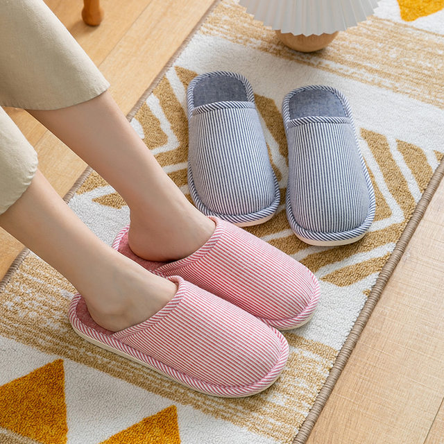 Slippers Women's Home Indoor Cotton Slippers 2025 New Men's Cloth Slippers Women's Winter Women's Home Autumn and Winter