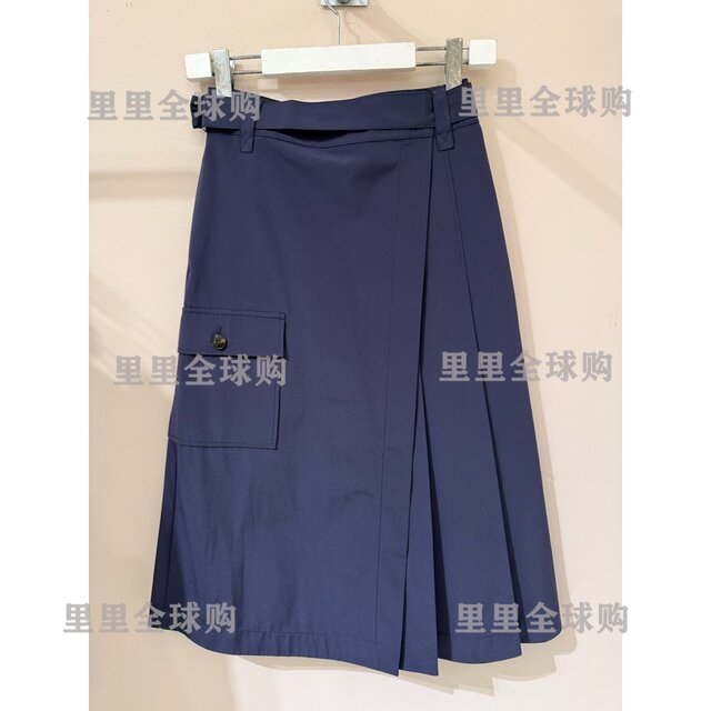 MAXCO Italian Purchase 2025 Spring and Summer Commuter Solid Color Pleated Pocket Skirt EGEO