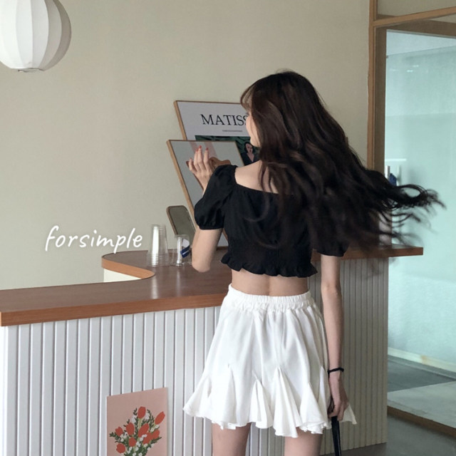 pleated ruffled skirt for women in summer 2021 new large size fashionable versatile short skirt high waist slim skirt trendy
