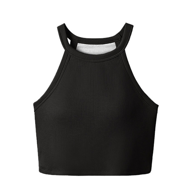 Wengen cocoa Ella's same hanging neck suspender vest with chest pad wearing short bras integrated shirt girl