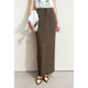 AMII2024 autumn new elegant commuting with waist band double -song yarn pits striped knitted skirt skirt women's long skirt
