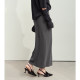 AMII2024 winter commute, elegant versatile rubber band waist, skirt women's knitted skirt straight skirt
